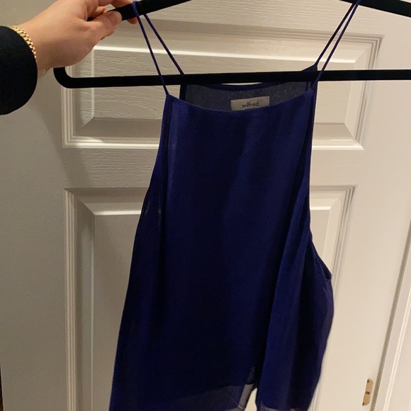 100% silk blouse Wilfred Tank Blouse Size Medium - Picture 2 of 3